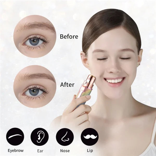 2-in-1 Electric Eyebrow Trimmer | Painless, Portable Hair Remover for Face & Body!