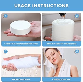 7 Pcs Portable Compressed Towel Tablets | Convenient, Disposable, and Ready Anytime!