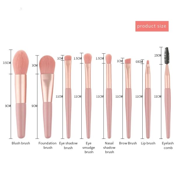 8-Piece Portable Makeup Brush Set | Soft, Travel-Friendly Brushes in Random Colors!