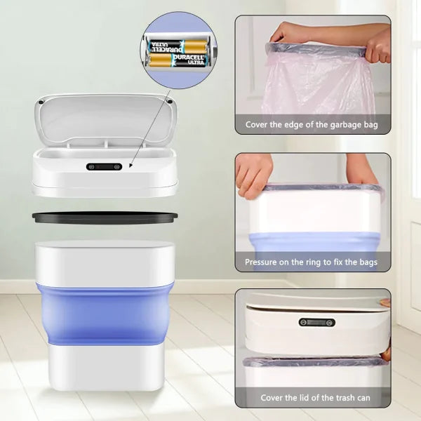 Touchless Sensor Dustbin | Battery-Operated for Automatic Convenience!