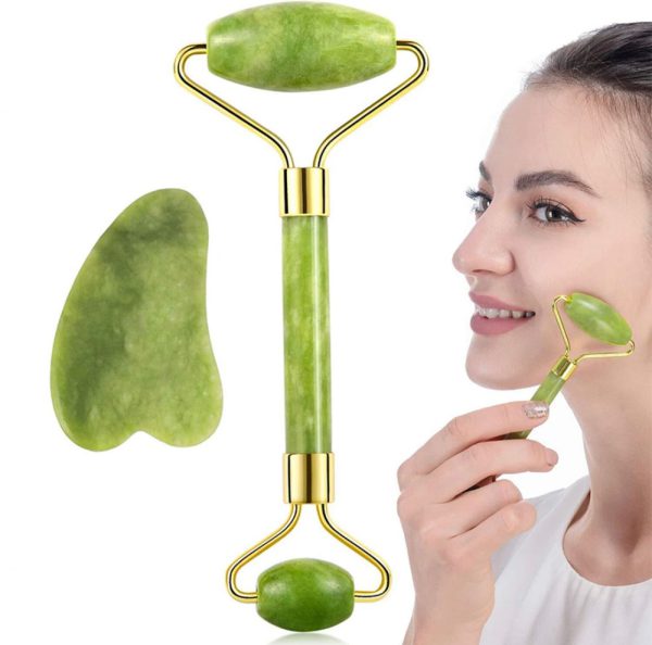 Flawless Jade Roller & Gua Sha Set | 2-in-1 Skincare for a Radiant Glow!