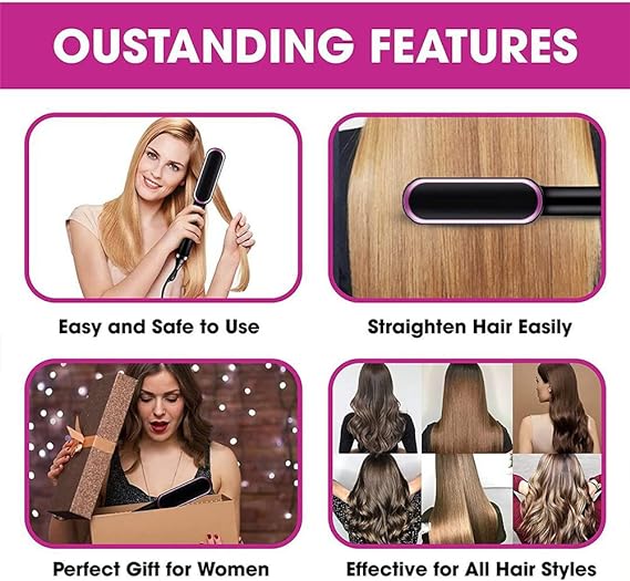 2-in-1 Hair Straightening & Curling Comb | Salon-Quality Styling Without Damage!