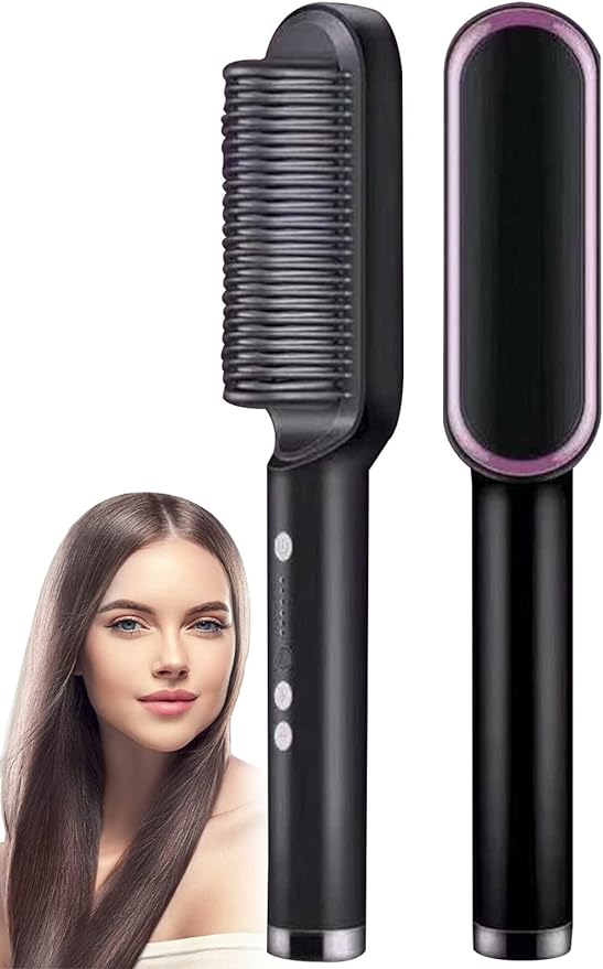 2-in-1 Hair Straightening & Curling Comb | Salon-Quality Styling Without Damage!