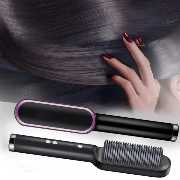 2-in-1 Hair Straightening & Curling Comb | Salon-Quality Styling Without Damage!