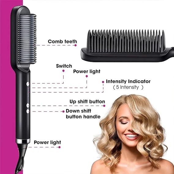 2-in-1 Hair Straightening & Curling Comb | Salon-Quality Styling Without Damage!