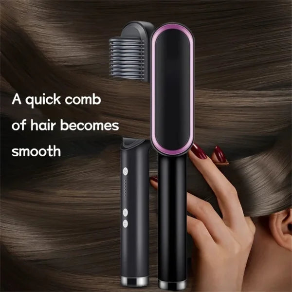 2-in-1 Hair Straightening & Curling Comb | Salon-Quality Styling Without Damage!