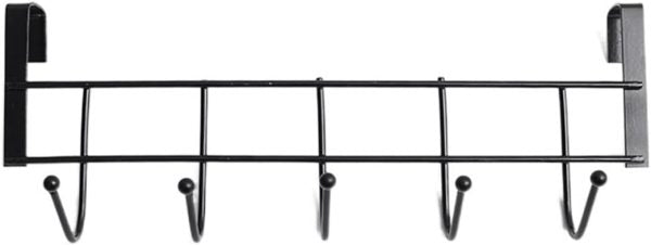 Black Metal 5-Hook Cabinet Hanger | Sleek, Space-Saving Organization!