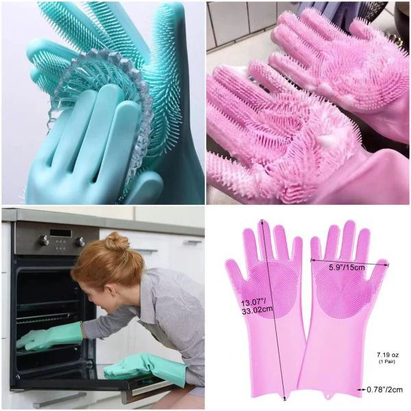 Silicone Full-Finger Washing Gloves | Perfect for Home & Kitchen Cleaning!