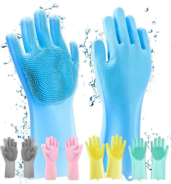 Silicone Full-Finger Washing Gloves | Perfect for Home & Kitchen Cleaning!