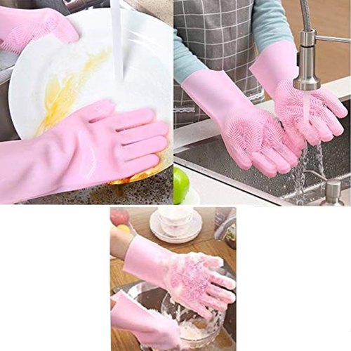 Silicone Full-Finger Washing Gloves | Perfect for Home & Kitchen Cleaning!