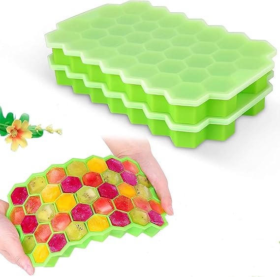 Silicone Ice Tray with Lid – Effortless Push Pop Mini Ice Cubes in Fun Colors!