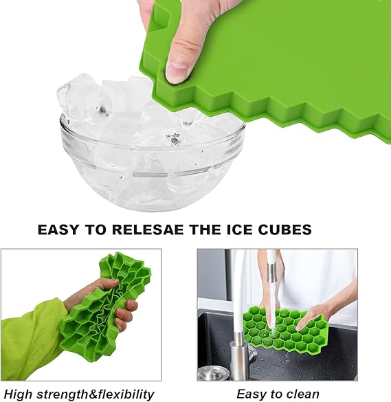 Silicone Ice Tray with Lid – Effortless Push Pop Mini Ice Cubes in Fun Colors!