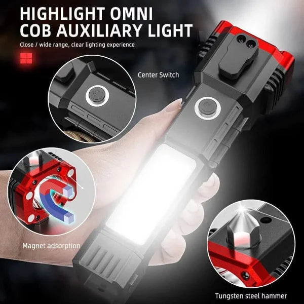 Rechargeable LED Flashlight | High-Power, Multifunctional Light for Any Situation!